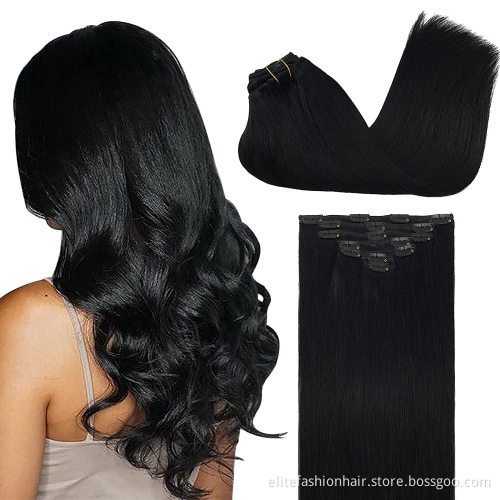 Clip in Hair Extensions Blonde Human Hair for Women Clip in Hair Extensions